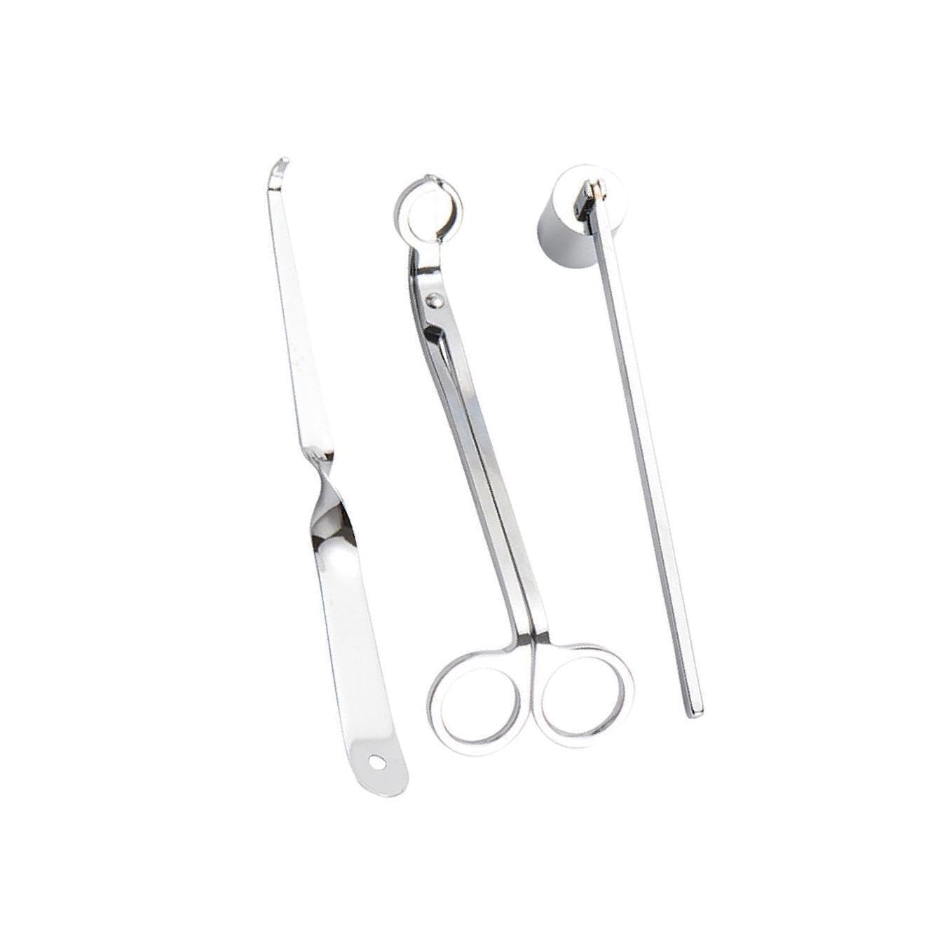 Zambuph Premium Candle Extinguisher Set Sleek Snuffer Wick Trimmer and Dipper Care Stainless, Silver