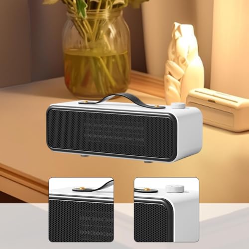 Chauffage d'appoint électrique rapide et petit radiateur de table compact noir - 3