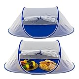 Iconikal 2-Pack Jumbo Folding Mesh Food Tent 43x21-Inch Wind-Resistant Zippered Door Picnic BBQ Outdoor Camping Food Cover Insect Protection