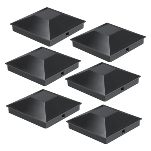 Alasum 6個 防水製フェンス柱キャップ 耐候性強化 木製柵保護と装飾用 工具不要で簡単設置 芝生フェンス用アクセサリー