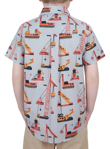 Image of Boys Hawaiian Button Down Shirt, Pure Combed Cotton Short Sleeve Size 3-15Y | Pure Combed Cotton, Smooth 60s yarn, Tagless Label, Pilling-Resistant, Shrink-Resistant, Fade-Resistant, Machine Washable