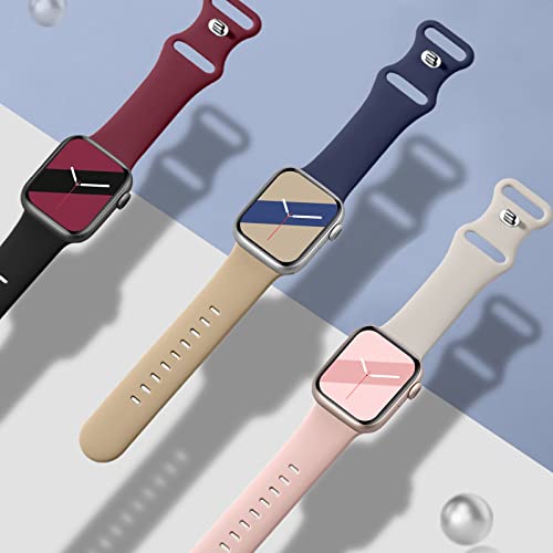 Upeak 6 Pack Sport Strap Compatible with Apple Watch Strap 40mm 38mm 41mm for Men and Women Soft Silicone Replacement Straps for iWatch Ultra SE Series 9 8 7 6 5 4 3 2 1 - Image 3
