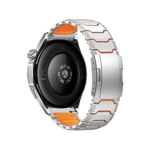 [PLYYQZM] 22mm�`�^�� + �V���R���o���h,�ɍ��� Hua wei Watch Ultimate 2 GT6 GT5 Pro GT4 46mm���������u���X���b�g�ɓK�p(Titanium Orange,For GT5 46mm)
