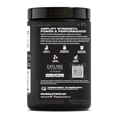 Image of MuscleTech Platinum Creatine Micronized Powder | 81 Servings | Creatine Monohydrate | Supports Strength, Power & Muscle Recovery | MuscleTech Creatine Unflavoured - 250g