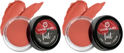 Image of Colors Queen Tint for Cheeks and Lips - Enriched with Vitamin E and Essential Oils | Matte Lip and Cheek Tint for Lips, Cheeks and Eyelids| Vegan and Cruelty Free Lip Tint for Women (Shade - 09)