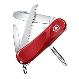 Victorinox Schweizer Taschenmesser Kinder, Junior 09, Swiss Army Knife, Multitool, 8 Funktionen, Klinge ohne Spitz, Nagelfeile, Nagelreiniger, Feststellklinge