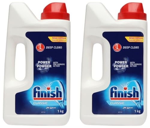 Image of Finish 1 Kg, Classic Dishwasher Detergent Powder | World's #1 Recommended Dishwashing Brand (Pack of 2)