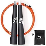 Coresteady Cuerda de Velocidad Cuerda para Saltar Ajustable y con Auto Bloqueo - Ideal para Ejercicios para Quemar Grasa Corporal, HIIT, Boxeo, acondicionamiento y pérdida de Peso