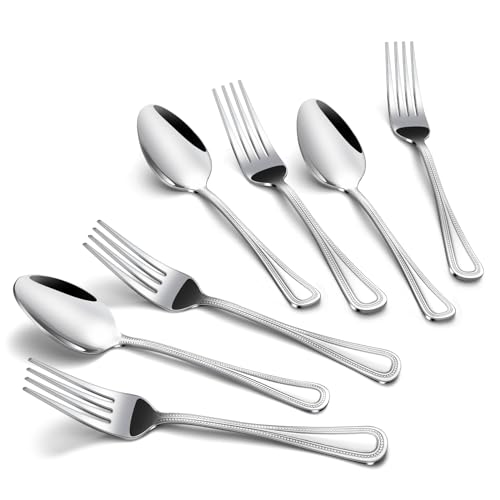 Gymdin 24 PCS Spoons and Forks Set, Food Grade Stainless