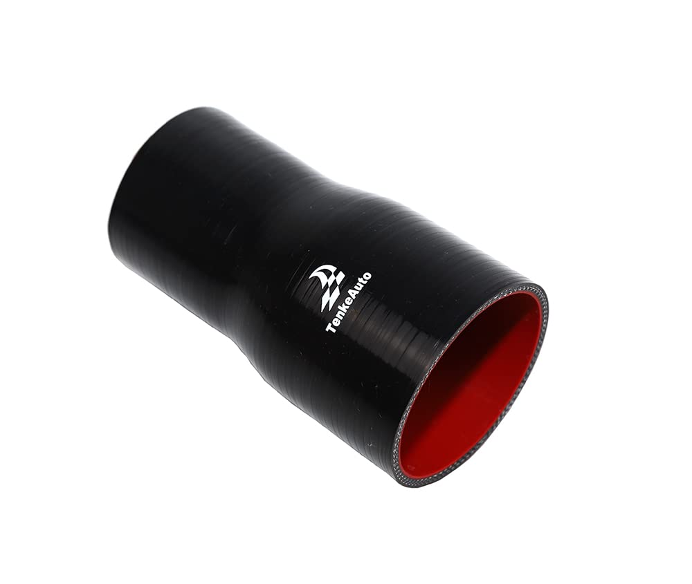 4-Ply Reinforced 2.75 To 3 Inch ID Straight Reducer Coupler Silicone Hose - Black