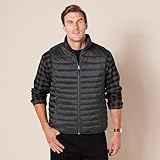 Amazon Essentials Herren Leichte, Wasserbeständige Pufferweste, Verstaubar, Schwarz, XXL