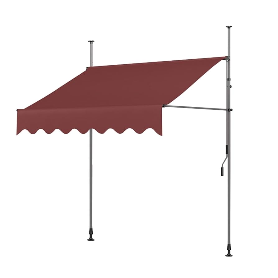 Tenda Da Sole A Morsetto 400cm - Con LED Solare, Regolabile In Altezza, Impermeabile, UV SPF30