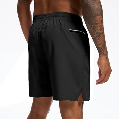 2 Pack Men's Workout Athletic Shorts Quick Dry 5 Inch Lightweight Sports Gym Basketball Shorts Men with Zipper Pockets4
