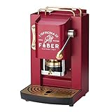  Macchina Caffè Faber Pro Deluxe Rifiniture in Ottone a Cialde in Carta Ese 44mm (Cherry Red) + 50 Cialde Ritz Cafè miscela UNICA