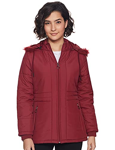 Qube By Fort Collins Women's Parka Coat (5916AZ_Maroon_Extra Large)