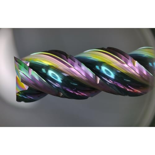 Image of Tools Roughing End Mill, DLC Diamond-Like Coating Carbide Milling Cutter for Aluminum, Copper, Magnesium Alloys, Composite Materials, 3 Flute, 1 /4 inch Shank (1 /4-2.5 inch 2PCS)