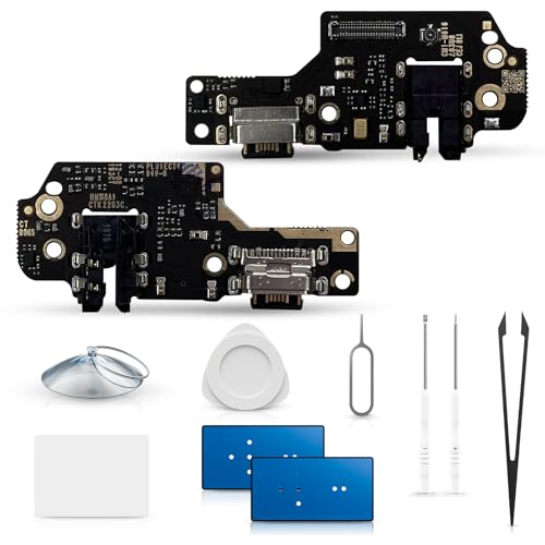 ExtKry Puerto de Carga Repuesto para Xiaomi Redmi Note 8 Conector de Carga Charger Port Conector con Auriculares Jack Micrófono + Kit de Reparación