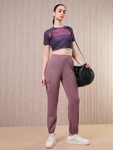 Image of Women's Polyester Regular Fit 4 Pocket Solid Cargo with SPF50+, 2 Way Stretch, UV Protection for Activewear, Regular Use