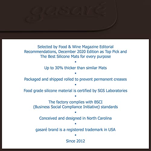 Image of GASARE, Set of 2, Extra Large, Thick, Silicone Mats for Kitchen Counter, Heat Resistant Mats, Countertop Protector, Non-Slip, Easy to Clean, 25 x 17 Inches x 1.4mm, Brown