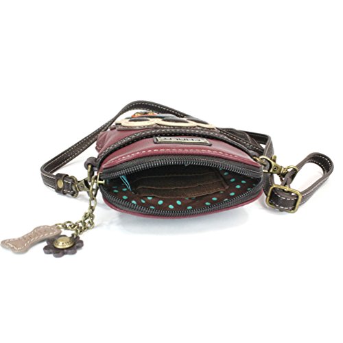 Image of CHALA Dog Collection Cell Phone Crossbody Purse-Women PU Leather /Canvas Multicolor Handbag with Adjustable Strap