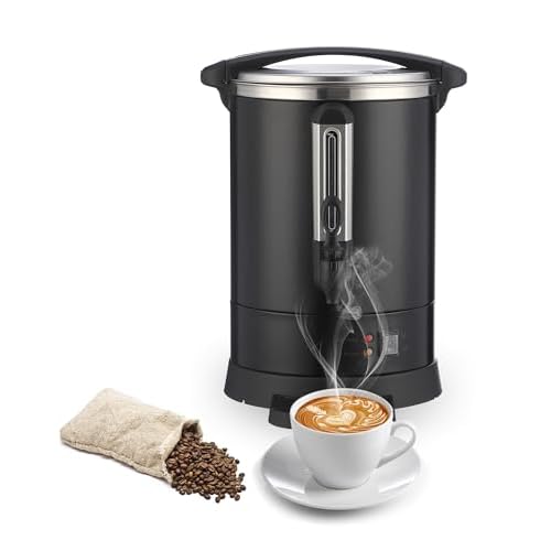 Garvee Commercial Coffee Urn,80 Cup-12 L,Hot Water Dispenser with Percolator, Stainless Steer Hot Beverage, Easy Two Way Dispenser,Black, Black, 80 Cu