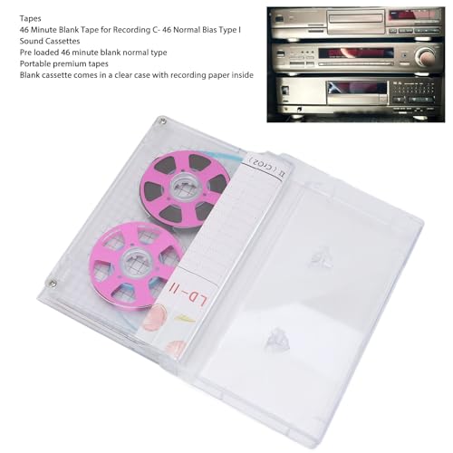 Fita Cassete de Som Em Branco Bobina a Bobina, Fita Cassete Em Branco de 46 Minutos para Gravação de