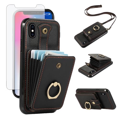 Housse iPhone X anti-rayures et vol RFID avec porte-cartes sécurisé