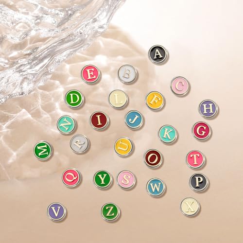 Image of 26 Pack Enamel Funny Letter Pins Set Cute Initial Pins Fun Button Lapel Pins Aesthetic Brooch for Men Women Girl Backpacks Jacket Hat Badges Jeans Decor