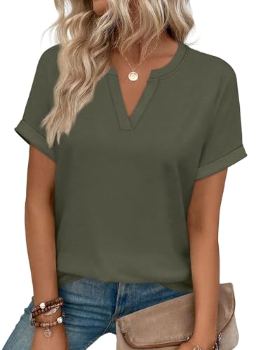 Image of WIHOLL Womens Blouses Spring Tops Short Sleeve Shirts Dressy Casual Summer Vacation Fashion Clothing 2026