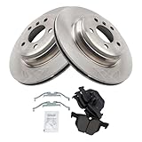 TRQ Rear Brake Pad & Rotor Kit Brake Pads Brake Rotor Ceramic Compatible with 2012-2013 BMW 335i 2013 335i xDrive