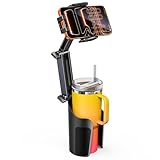 TAZENI 2-in-1 Cup Holder Cell Phone Holder for Your Car Bottle Friendly Cup Cell Phone Holder Mount for Car Height Adjustable Sturdy Fit 4.7-7 inches Phones