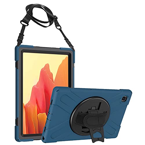 ProCase Galaxy Tab A7 10.4” 2022 Rugged Case (Model SM-T500 T505 T507), Heavy Duty Shockproof Case with Hand Strap Rotating Kickstand Protective Cover Case –Moroccoblue
