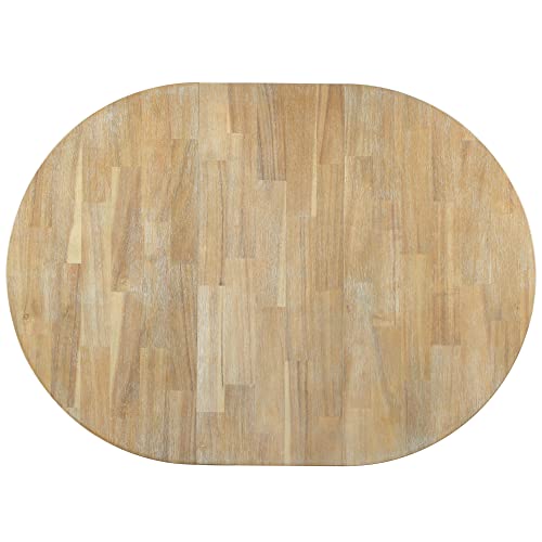 P Purlove Round Dining Table, Farmhouse Round Extendable Dining Table With 16" Leaf Wood Kitchen Table (Natural Wood Wash) #TOP7