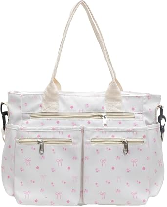 Cherry Tote Bags for Women - Coquette Handbag Large Capacity Cherry Crossbody Work Tote Purse Nylon Shoulder Bag