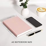 AUTEMPO A5 Journal Notebook Lined, Hardcover Note Book Leather Journals for Women, 192 Pages Notebook, 100gsm Lined Paper, for Men Work Office School,14.5 x 21cm, Rose Gold - Image 4