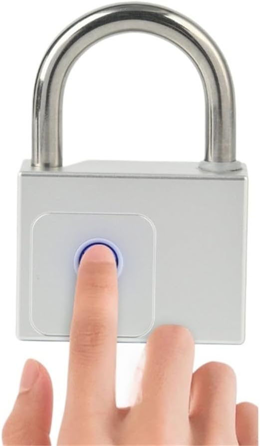 Tuya Smart Padlock Bluetooth Fingerprint Lock Warehouse Gate Heavy Large Size P70 Safety Backup Key Unlock SmartLife APP Type-C(Silver P70)