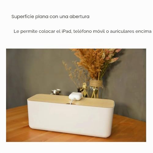 Miniatura 4 de Caja Organizadora De Cables Organizador De Regletas Caja Organizadora De Cables Oculta Y Oculta Regletas Y Cables Eléctricos De Televisores, Ordenadores Y Escritorios White