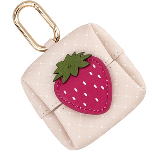 OUNONA Monedero Pequeño con Diseño de Fruta Niñas, Ligero y Fácil de Guardar, Hecho de Cuero Microfibra Beige Adecuado para Escuela y Oficina