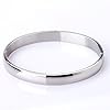MILAKOO Stainless Steel Womens Bangle Bracelets for Mother's Day Gifts Silver 8mm Oval Cuff Bangle #4