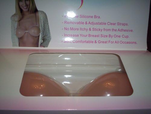 Silicone Bra with with Adjustable & Removable Clear Strap(size D)