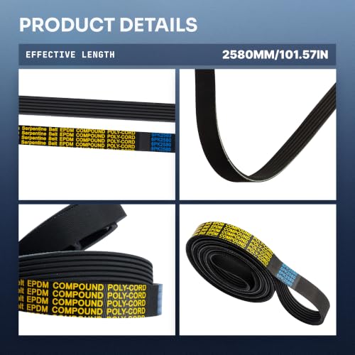 Image of 6PK2580 Serpentine Belt Compatible with Chevrolet Express