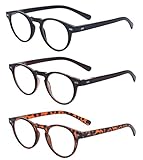 Outray Vintage Inspired Small Round 3 Pairs Spring Hinges Frame Reading Glasses 2.00