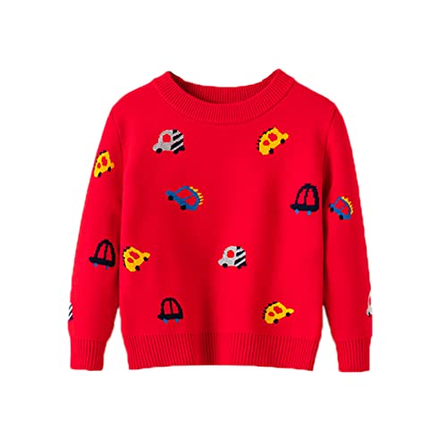 Toddler Kids Cute Car Knit Sweater Boys Girls Cartoo𝐧 Crewneck Long Sleeve Warm Knit Pullover Fall Winter