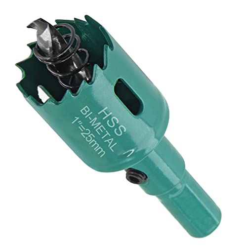Image of 1 Inch Hole Saw with Arbor, 25mm Hole Saw HSS Bi-Metal Hole Cutter Smoothly Cutting in Cornhole Boards, Plastic, Wood, Fiberboard, Drywall