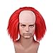 Morvally Short Fluffy Red Clown Horror Pennywise Halloween Cosplay Wigs for Men Adult