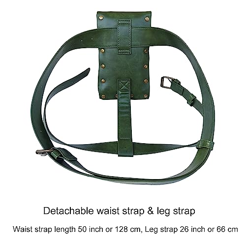 Larswon Renaissance Bag Leg Harness Bag Synthetic Leather Belt Bag for Women Hip Bag Fanny Pack Thigh Harness Women, Green - Image 4