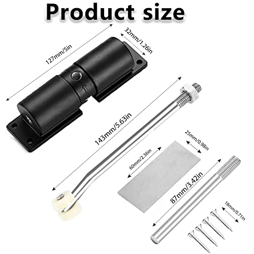Automatische Türschließer, Einstellbar Innentür, Federbelasteter Zink-Legierung Türschließer Mit 4 Schrauben Und Einstellhebel für Zuhause, Büro, Schlafzimmer (Schwarz)