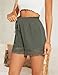 Rapbin Kurze Hose Damen Sommer Hohe Taille Shorts Elastische Kordelzug Casual Kurze Hosen mit Taschen für Urlaub und Kurzreise Militärgrün M