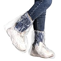 5 Paare Wasserdichte Regenschuh Abdeckungen mit Gummizug, Einweg Stiefelüberzieher für Männer und Frauen, Transparenter Überziehschuhe Wasserdichte Rutschfeste für Outdoor Camping