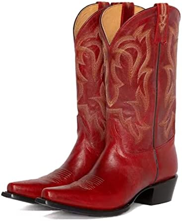 Yolkomo Cowboy Boots for Women Red Western Cowgirl Boots, Pointed...